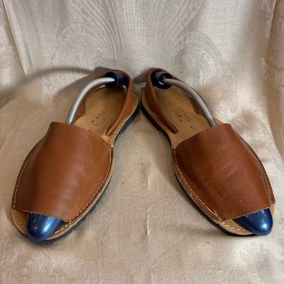 ALE HOP Sz 40 Menorca Avarca Style Slip On Leather Sandals Made in Spain Shoes - Picture 2 of 7